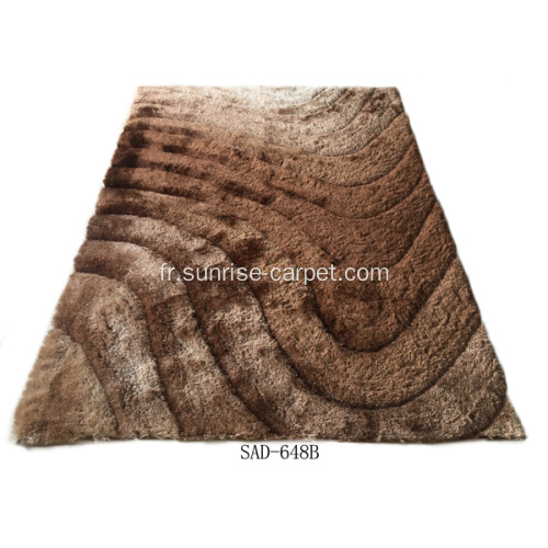 Tapis de conception de Shaggy 3D de polyester de soie